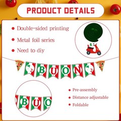 Italian Pizza Party Decorations – 13 Pcs Italy Theme Birthday Set, Buon Complean