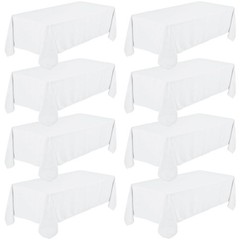 Fivenl 8 Pack White Tablecloth 70 x 120 Inch, Premium Rectangle Table Clothes…