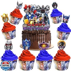 Treasures Gifted Officially Licensed Transformers Cake Decorations Set – (24)