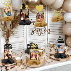 8 PCS Happy Birthday Honeycomb Table Centerpieces Birthday Party Decorations