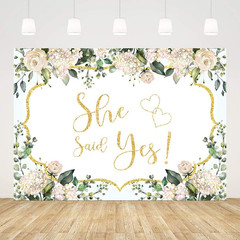 7X5Ft She Said Yes Backdrop Pink Floral Bridal Shower Decorations Bachelorette B
