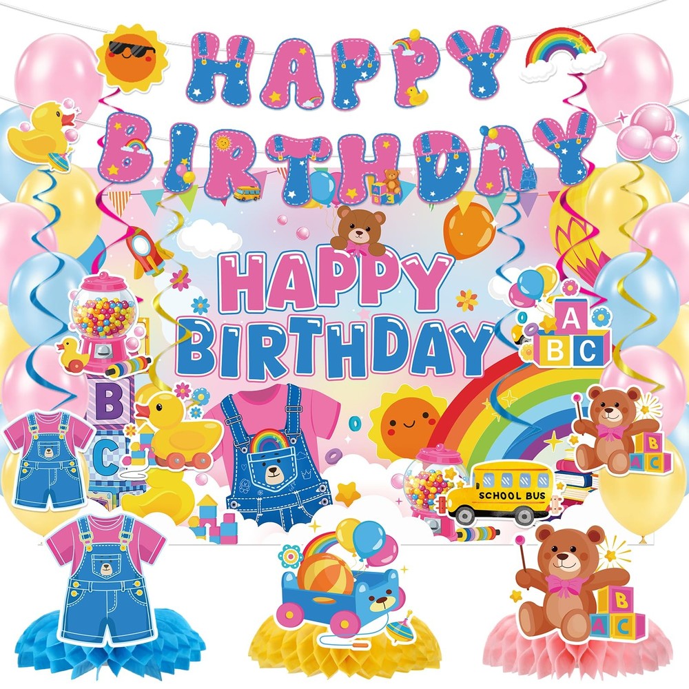 Rachell Teacher Birthday Party Decorations – 30 Pcs Cartoon English Teacher B…