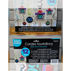 50th Happy Birthday Decorations-Full Box with banner, streamers and more