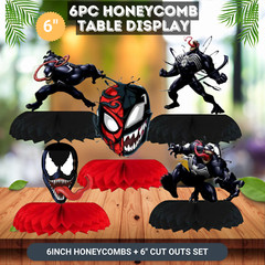 VENOM Tableware party supplies decoration balloons theme birthday cupcake topper