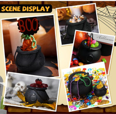 30 Pcs Black Candy Cauldron Kettles Mini Cauldron Plastic Cauldron Black Pot