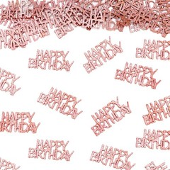 100 PC Rose Gold «Happy Birthday» Confetti for Girls Women Party Tables
