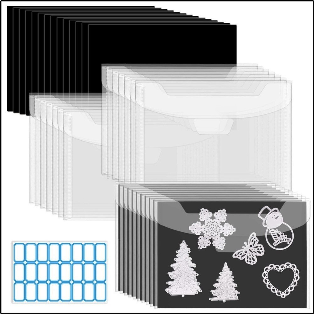 19x14cm PVC Craft Bags for Stamp Dies Photos with 0.3mm Magnetic Sheets Labels