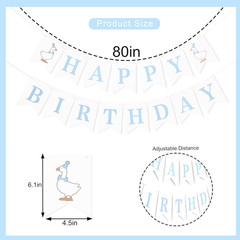 One Silly Goose Happy Birthday Banner – Blue One Silly Goose 1St Birthday Decora