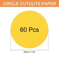 60 PCS Golden Yellow Circle Cutouts Paper, 8 Inch Round Cutouts 200gsm/75lb C…