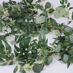 Fake Greenery Garlands Artificial Silver Dollar Eucalyptus Garland in Grey Green