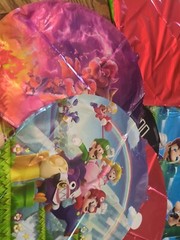Super Mario Bros Birthday Supplies 12 MylarBalloons 10 Plates Napkins 2 Tableclo