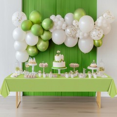 4 Pieces Lime Green Plastic Tablecloth, 54×72“ Solid Color Waterproof & Sp