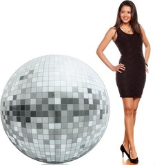 3.7 ft 70s Themed Party Decorations Disco Ball Cardboard Cutout Stand-up