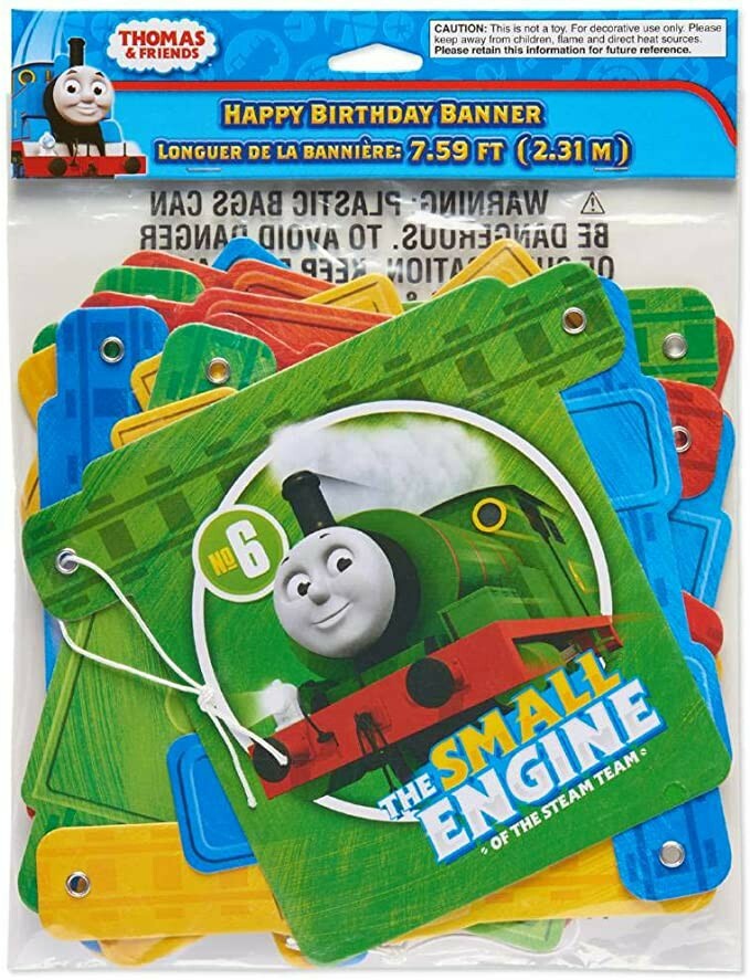 Thomas The Train Happy Birthday Banner 7.59 Foot Percy James Tank Engine Friends