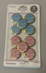 BABY SHOWER GENDER REVEAL PARTY BUTTONS 10pc Pinback Buttons 1.75” NEW