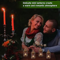 Mini Lantern with LED CandlePCS Small Lanterns Decorative 12 Brushed Brass