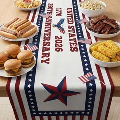 Patriotic 250 Celebration Table Runner – Ideal for Indoor & Outdoor Events