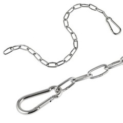 1Pcs Dual Grip Tricep Chain Extension for Cable Machines Silver Heavy Duty Iron