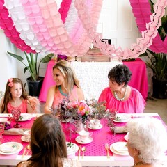 Rose-Red Pink-White Party-Decorations Streamers Garland – 157Ft Four-Leaf Clo…