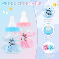 Delightful 24 Baby Bottle Candy Boxes & Handmade Floral Roses for Celebrations