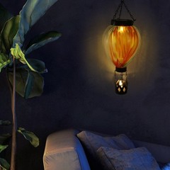 Solar Powered Hot Air for balloon Lantern with Glass and Metal Construction