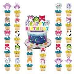 25 Piece Squishmellow Birthday Decorations for Kids Birthday Party Supplies.