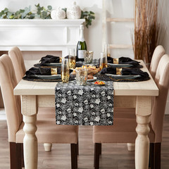 Halloween Party Tabletop Decor, Reusable & Machine Washable Cotton Fabric, Table