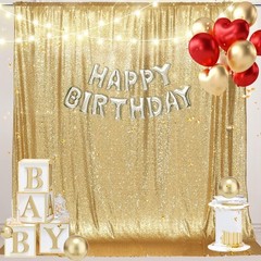 Gold Sequin Backdrop 6x6ft High-Density 3mm Sparkly Photo Background Back Drop