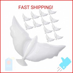 12-Pack Dove Balloons Memorial Release in Sky, Biodegradable White Angel Lantern