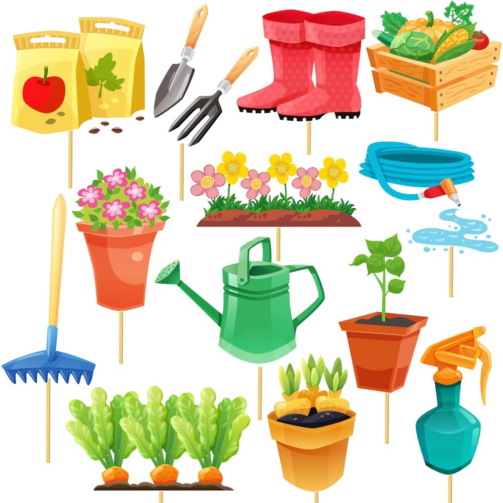 21Pcs Gardening Tool Centerpiece Sticks Garden Birthday Party Decorations Gar…