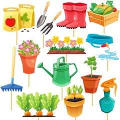 21Pcs Gardening Tool Centerpiece Sticks Garden Birthday Party Decorations Gar…