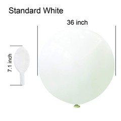36 Inch Giant Latex Balloons, Standard White Round Balloons for Birthdays Wed…