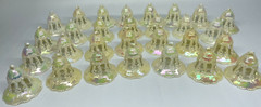 Iridescent Ivory Hard Plastic Wedding Bells Ornaments LOT of 29 Vintage