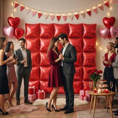 , Red and Pink Square Foil Balloons – 19 Inches, Pack of 25 | Galentines Day …
