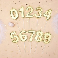 PHD CAKE 2.76 Inch Luxe Gold 1 Number Birthday Candles, 1,