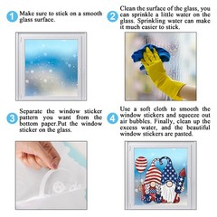6 Sheets Patriotic Window Clings Happy 4th of July Window Decal USA Gnome Star.