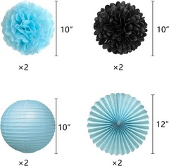 Festive Class 2026 Graduation Celebration Kit Light Blue Black Banner Backdrop