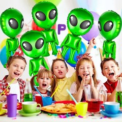 32 Green Alien Balloons – 8 Pack Inflatable Fun Decorations for Parties
