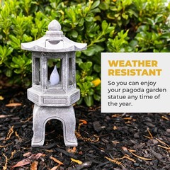 VP Home Solar Powered Asian Statue, Pagoda Garden Decor, Outdoor Zen Garden L…