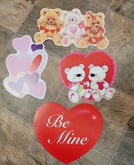 Valentines Die Cut Cutouts Paper Magic Vintage Decoration — Set of 4