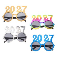 4Pcs 2027 Reusable Party Decoration Glasses Assorted Color Lightweight Pc Frame