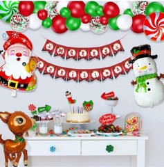 Christmas Party Supplies Decorations kit – 149 Pcs foil ballons banner Confetti