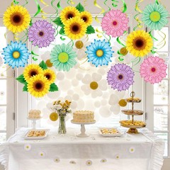 Spring Summer Hanging Decorations Set Sun Flowers Daisy Party Decor 30 PCS