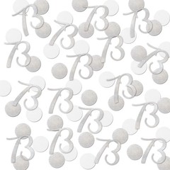 200 PCS Silver Glitter Number 73 Cut Out Birthday Anniversary Table Confetti