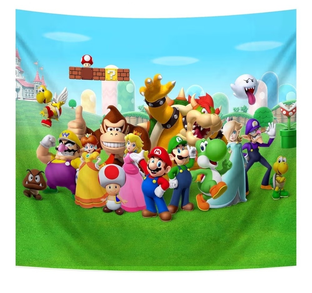 Nintendo Super Mario Kids’ Tapestry – Wall Backdrop Birthday Party Game Room