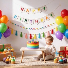 Rainbow 124 Pcs Felt Custom Banner Kit Make Your Own Personalized Pennant Pom…