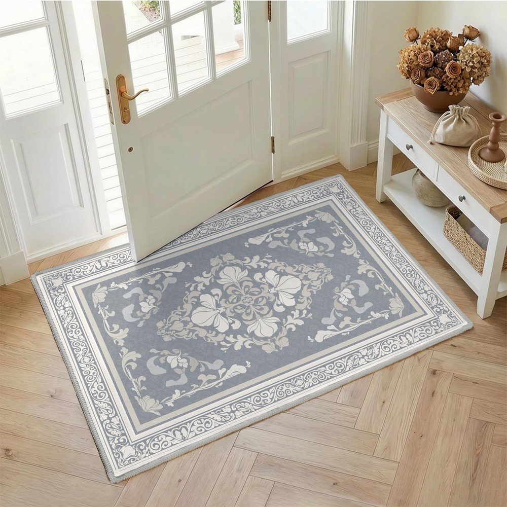 SOULFUL Medium Pile 2×3 Entryway Rug – Soft Foot Feel Small Area Rug – Greige…