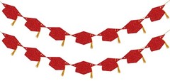 Graduation Decorations Class of 2026 Pre-Strung Glitter 9.84 feet, Red