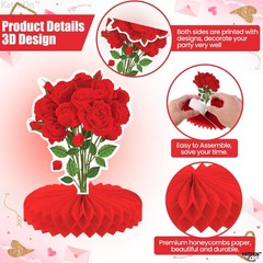 KatchOn, Valentines Day Centerpiece for Table – Pack of 9 | Red, Red and Pink