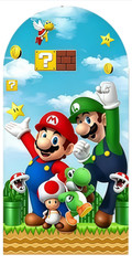 Super Mario Brothers Birthday Arch Backdrop Cover Party Photo Background Decor